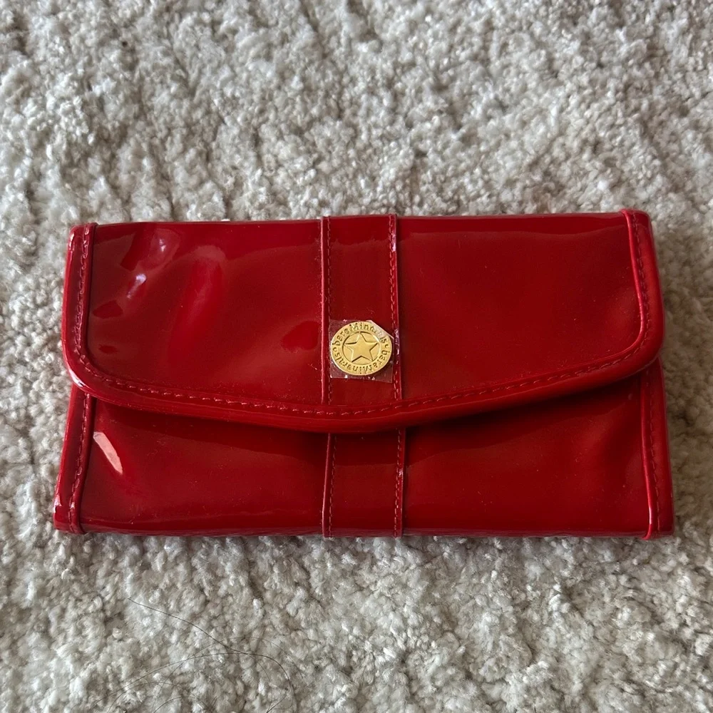Red Patent Leather make up bag set